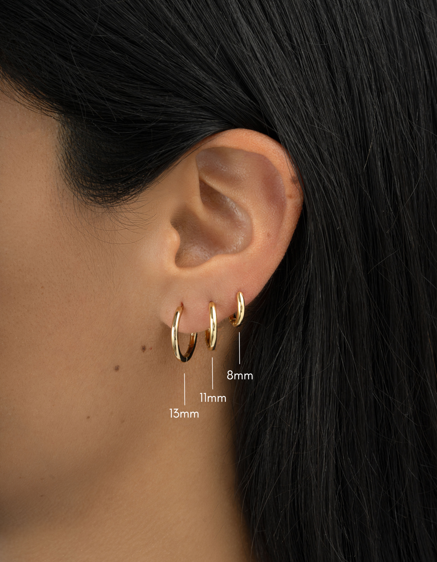 8MM MINIMALIST SMALL HOOP EARRINGS