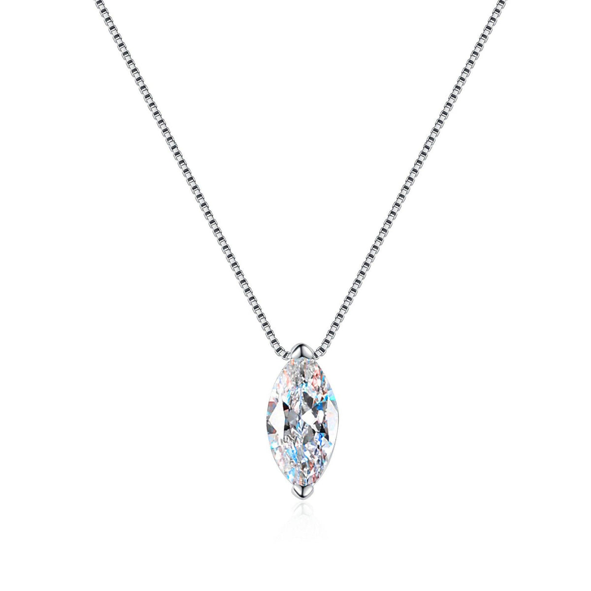 Marquise Moissanite Pendant Necklace in 925 Sterling Silver