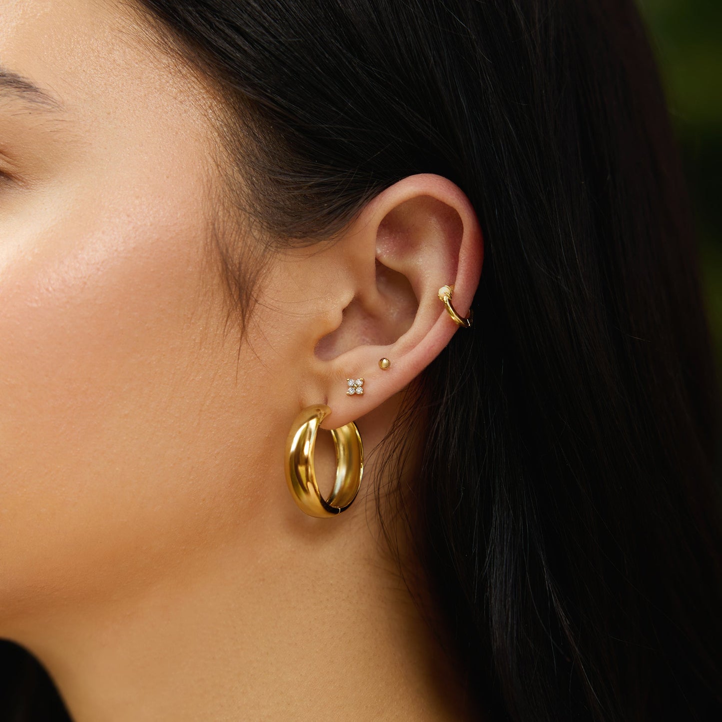 Four-Petal Stud Earrings