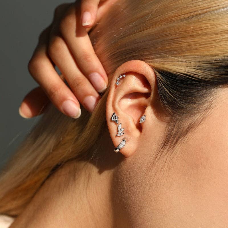 Marquise Moissanite Stud Earrings in 925 Sterling Silver