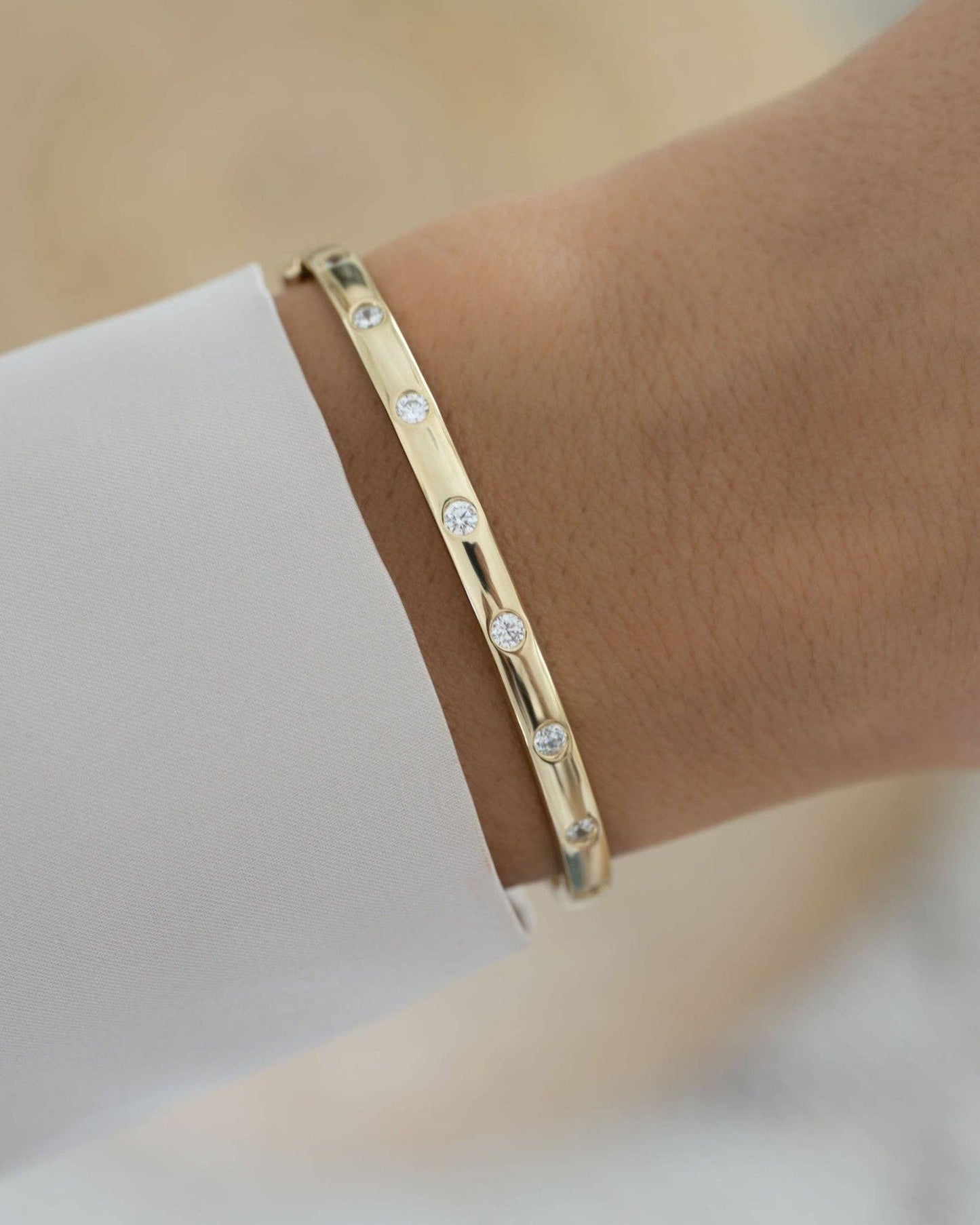 Diamond Bezel-Set Bangle