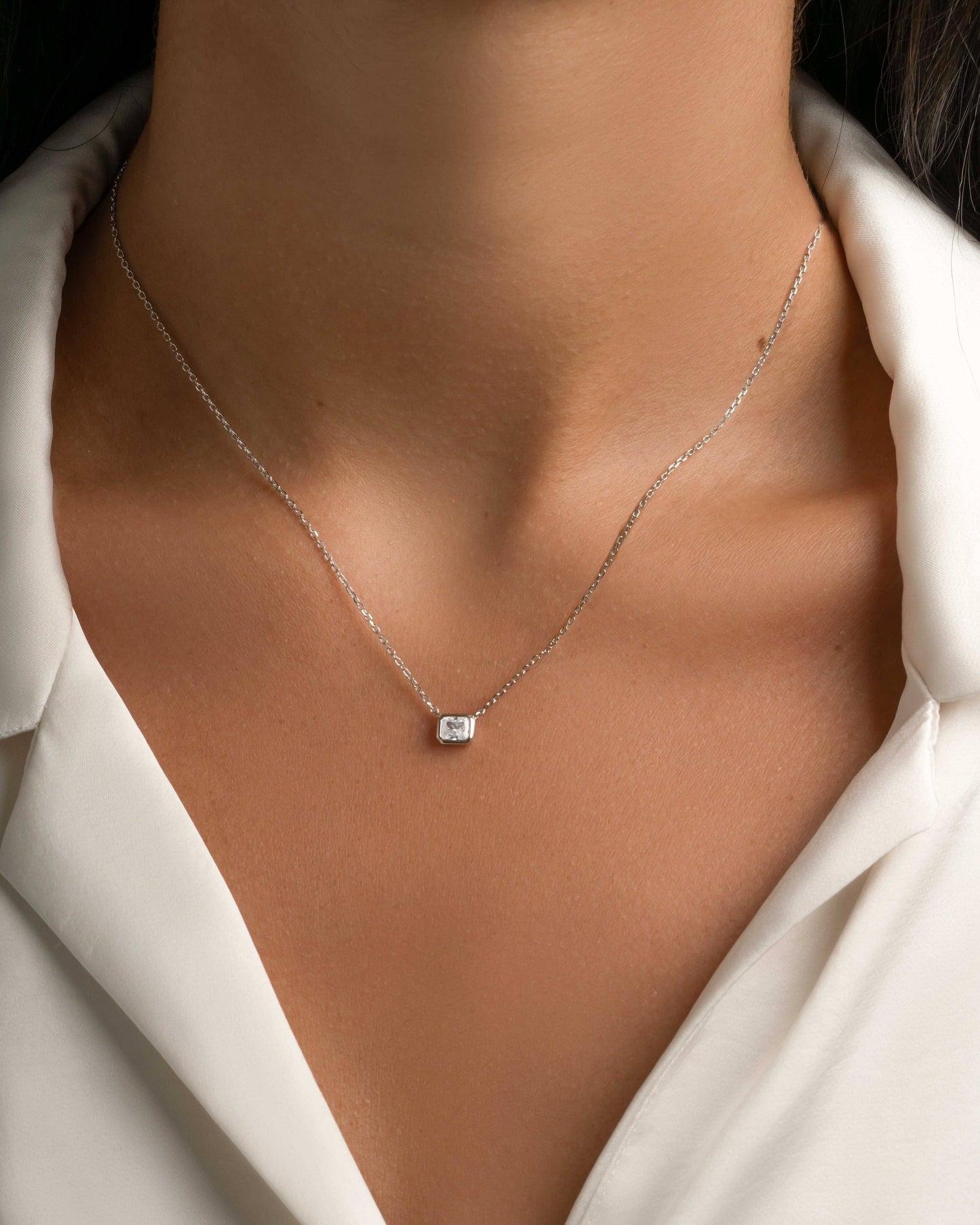 Radiant Bezel Necklace