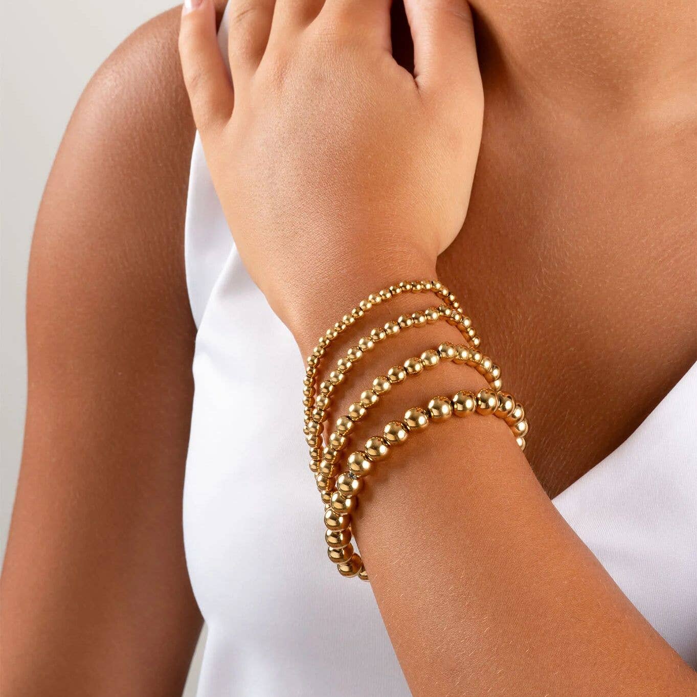 14K Gold Filled PLUS™ Metal Bead Stretch Bracelet