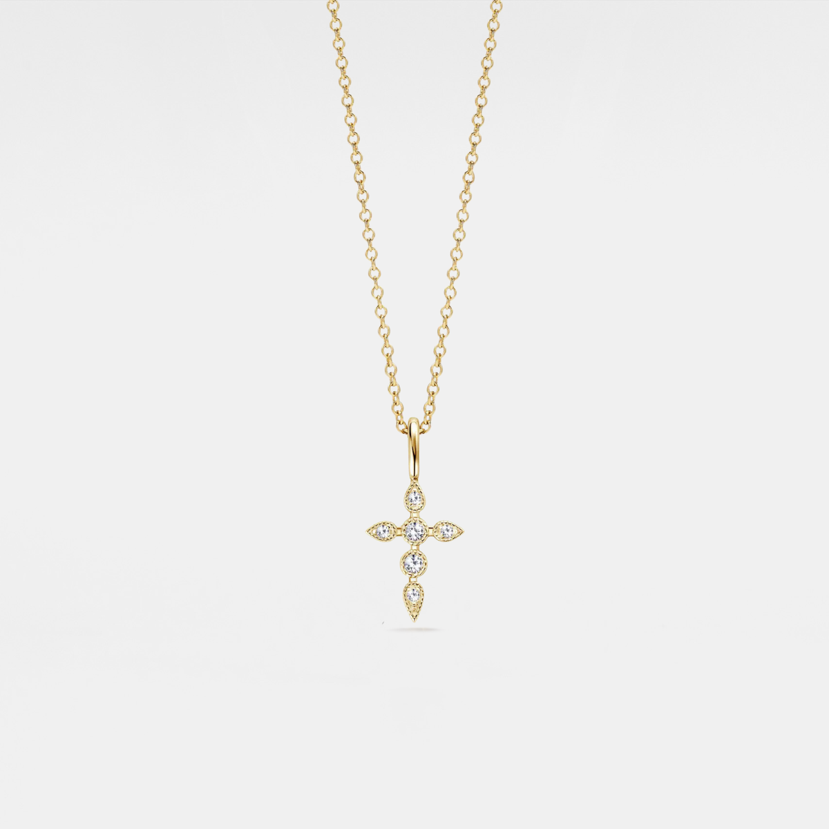 Moissanite Cross Pendant Necklace in 925 Sterling Silver