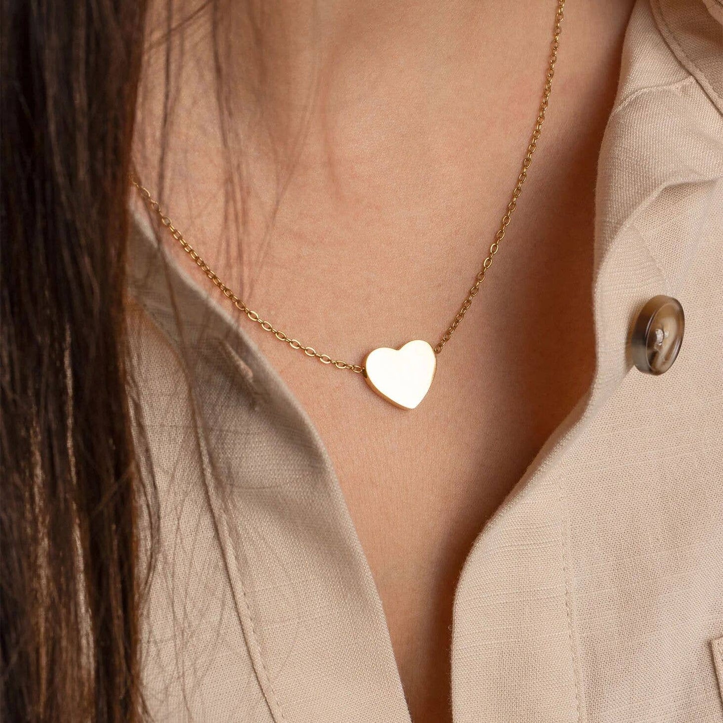 14K Gold Filled PLUS™ Blank Heart Necklace