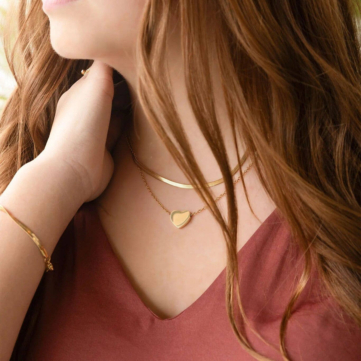 14K Gold Filled PLUS™ Blank Heart Necklace
