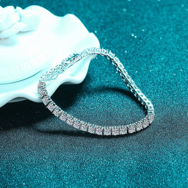 Moissanite Wedding Tennis Bracelet in 925 Sterling Silver
