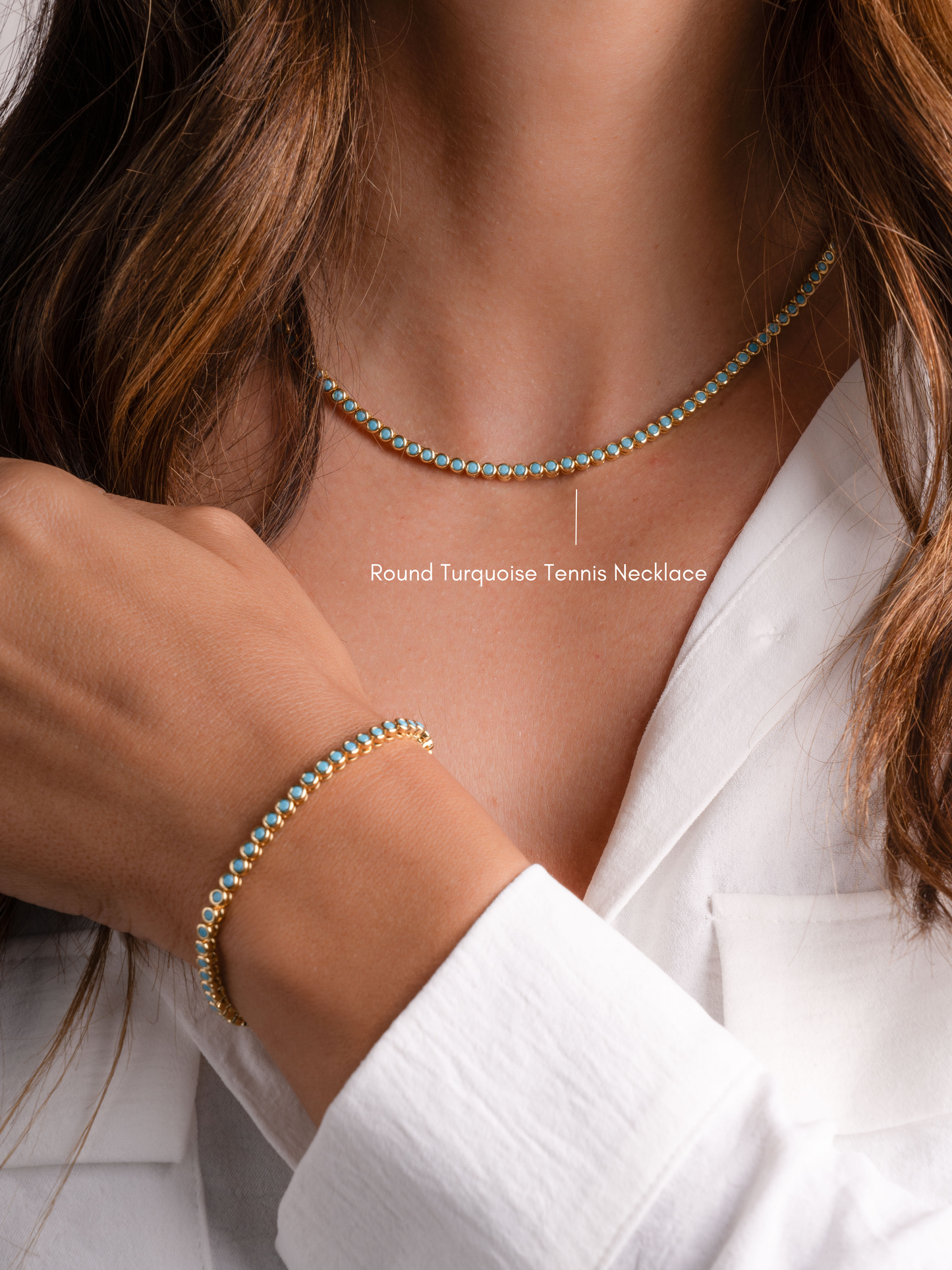 Turquoise Bezel Tennis Bracelet