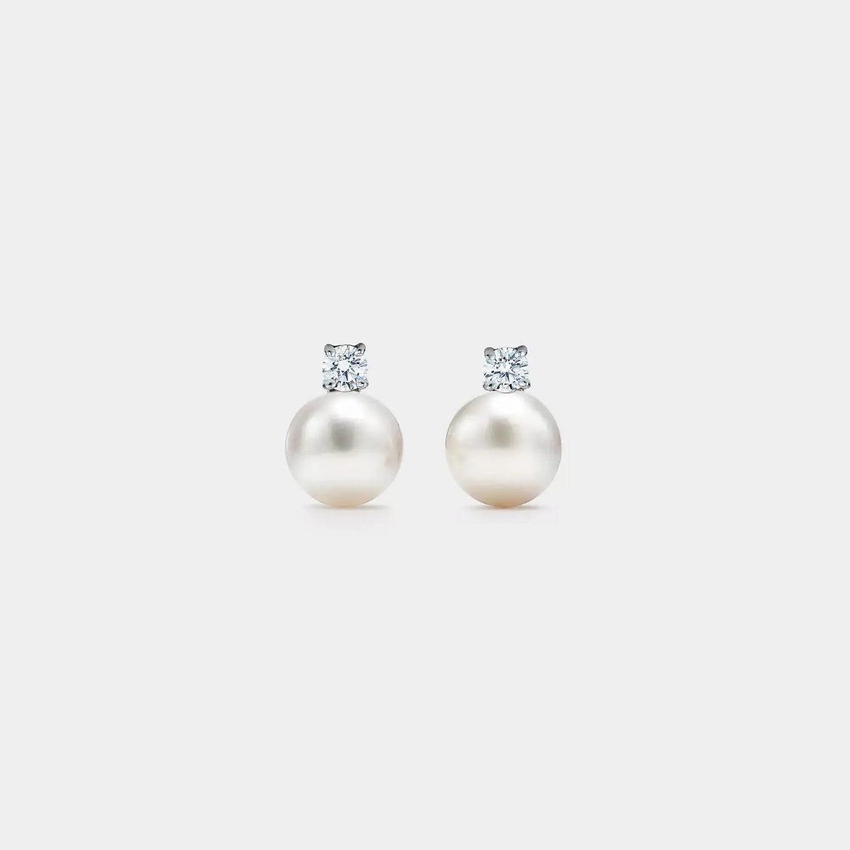 Moissanite Pearl Wedding Stud Earring in 925 Sterling Silver