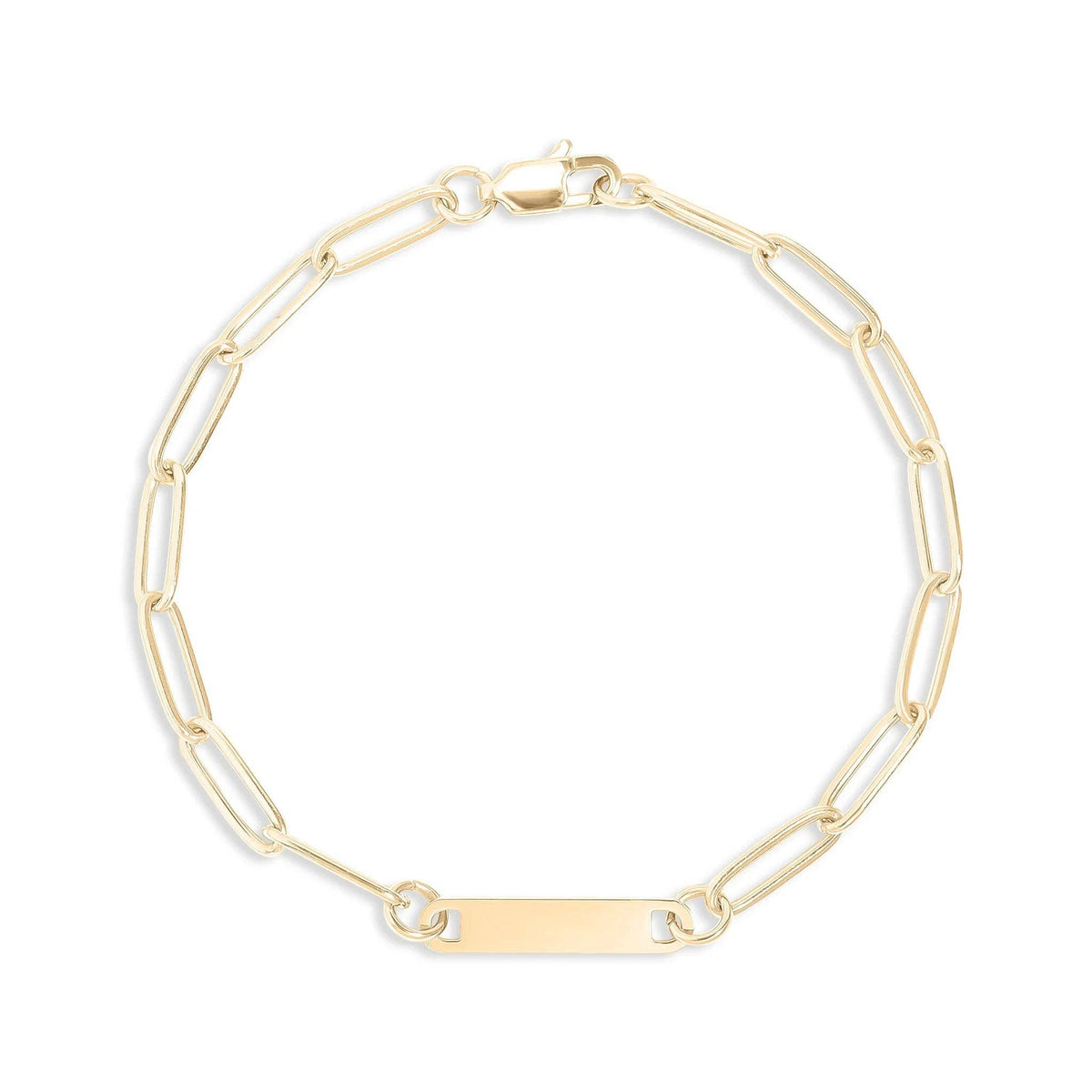 14K Gold Filled PLUS™ Engravable Paperclip Bar Bracelet
