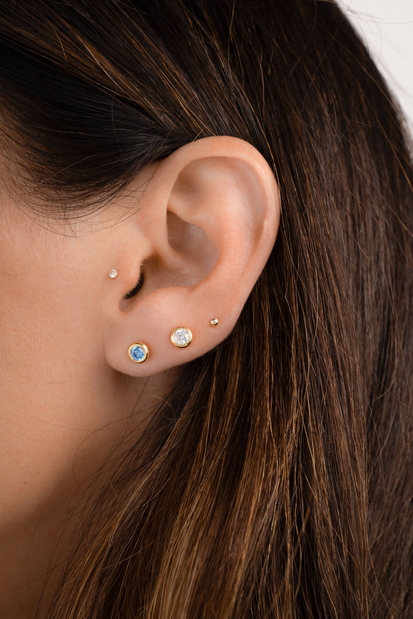 Diamond Bezel Dome Studs