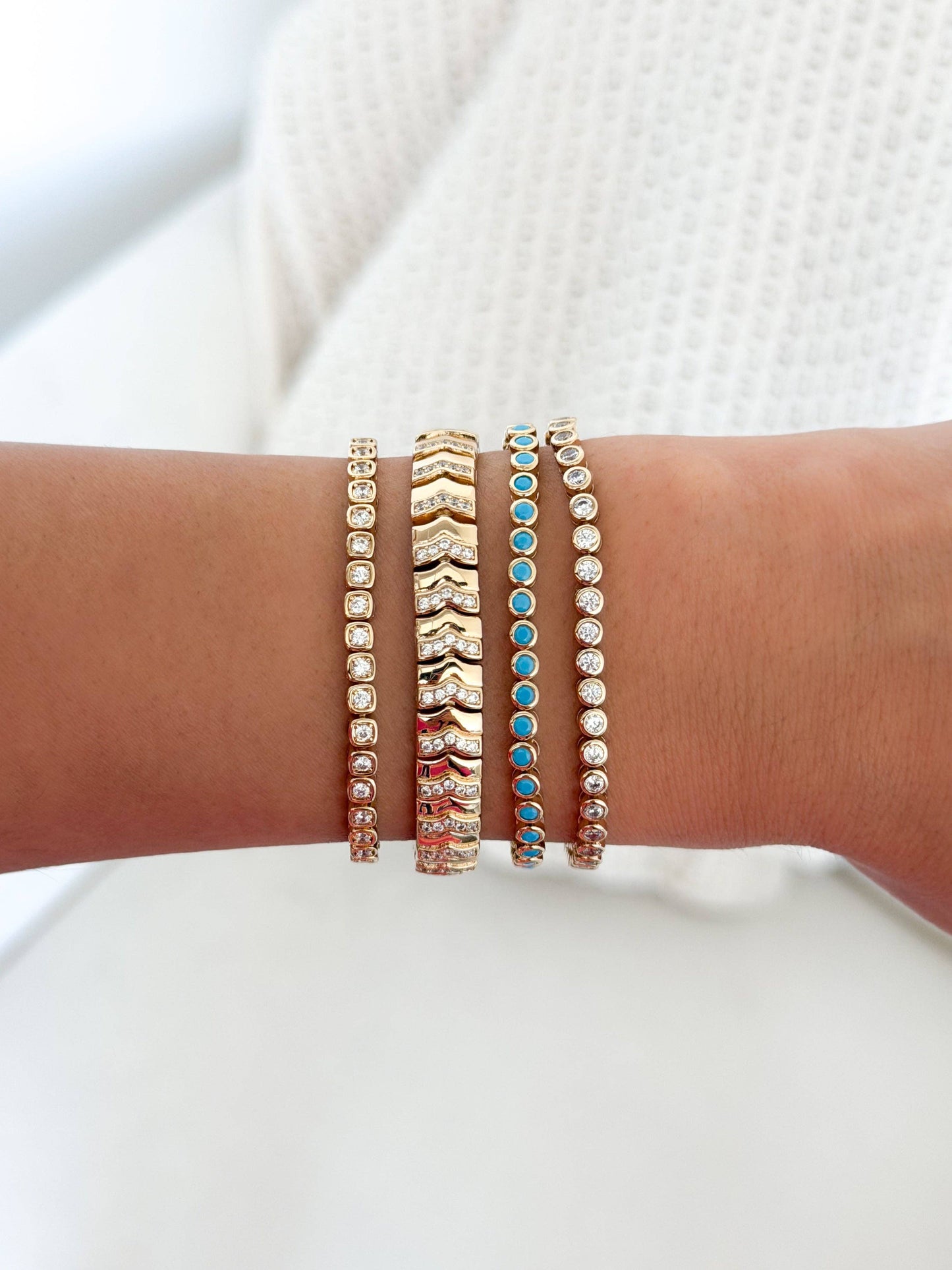 Turquoise Bezel Tennis Bracelet