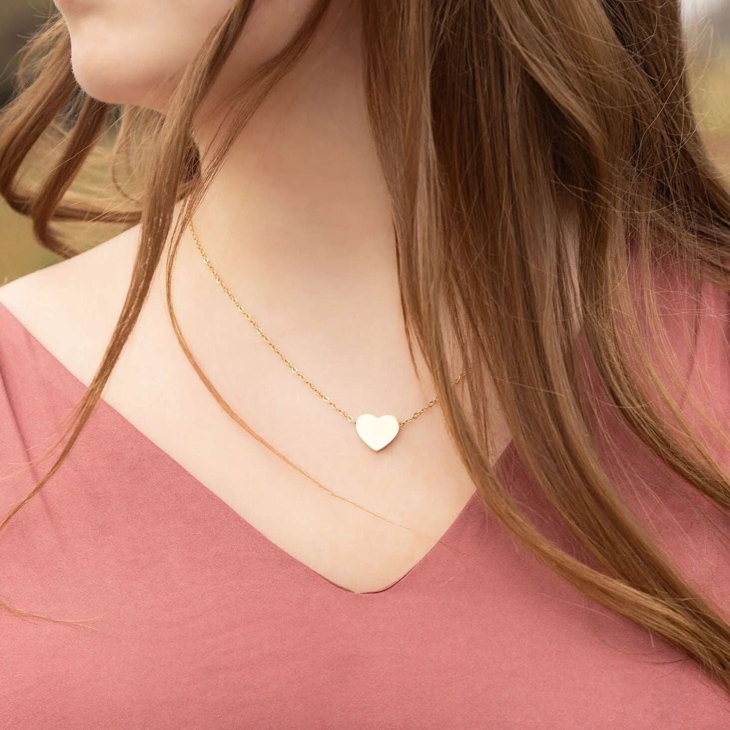 14K Gold Filled PLUS™ Blank Heart Necklace