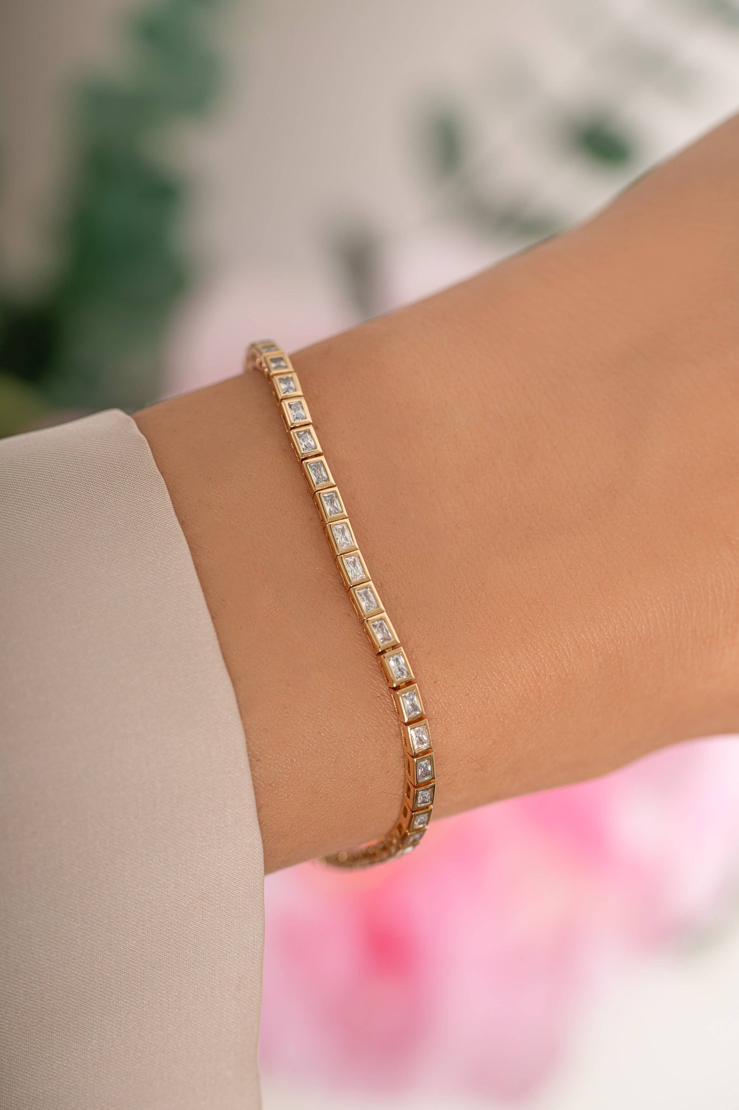 Bezeled Baguette Tennis Bracelet