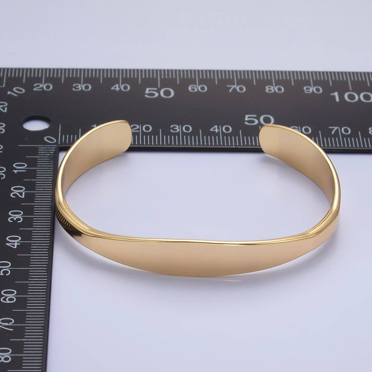 24K Gold Filled Minimalist Band Cuff Bracelet | WA-2663