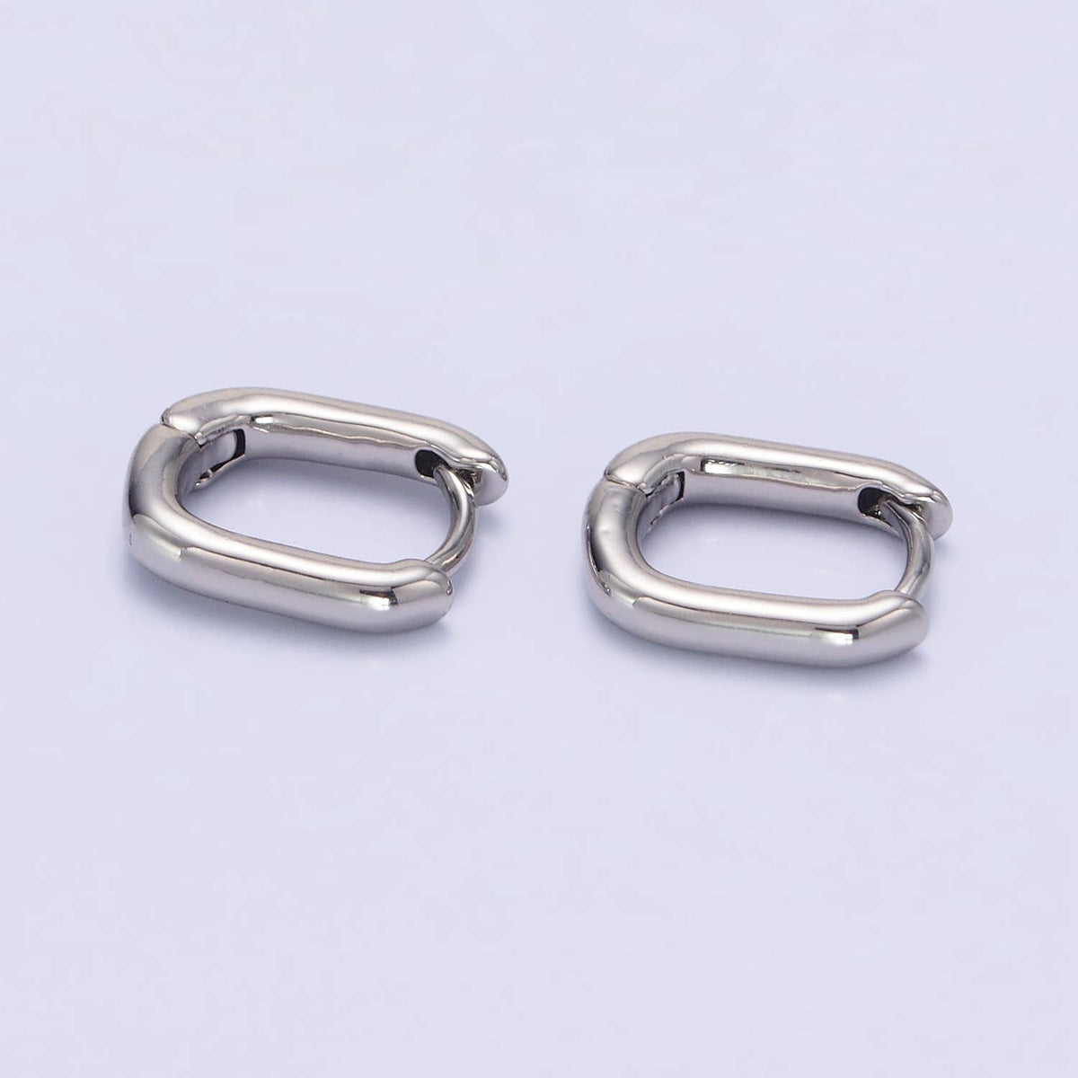 White Gold Filled 11mm Oblong Cartilage Minimalist Earrings