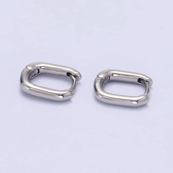 White Gold Filled 11mm Oblong Cartilage Minimalist Earrings