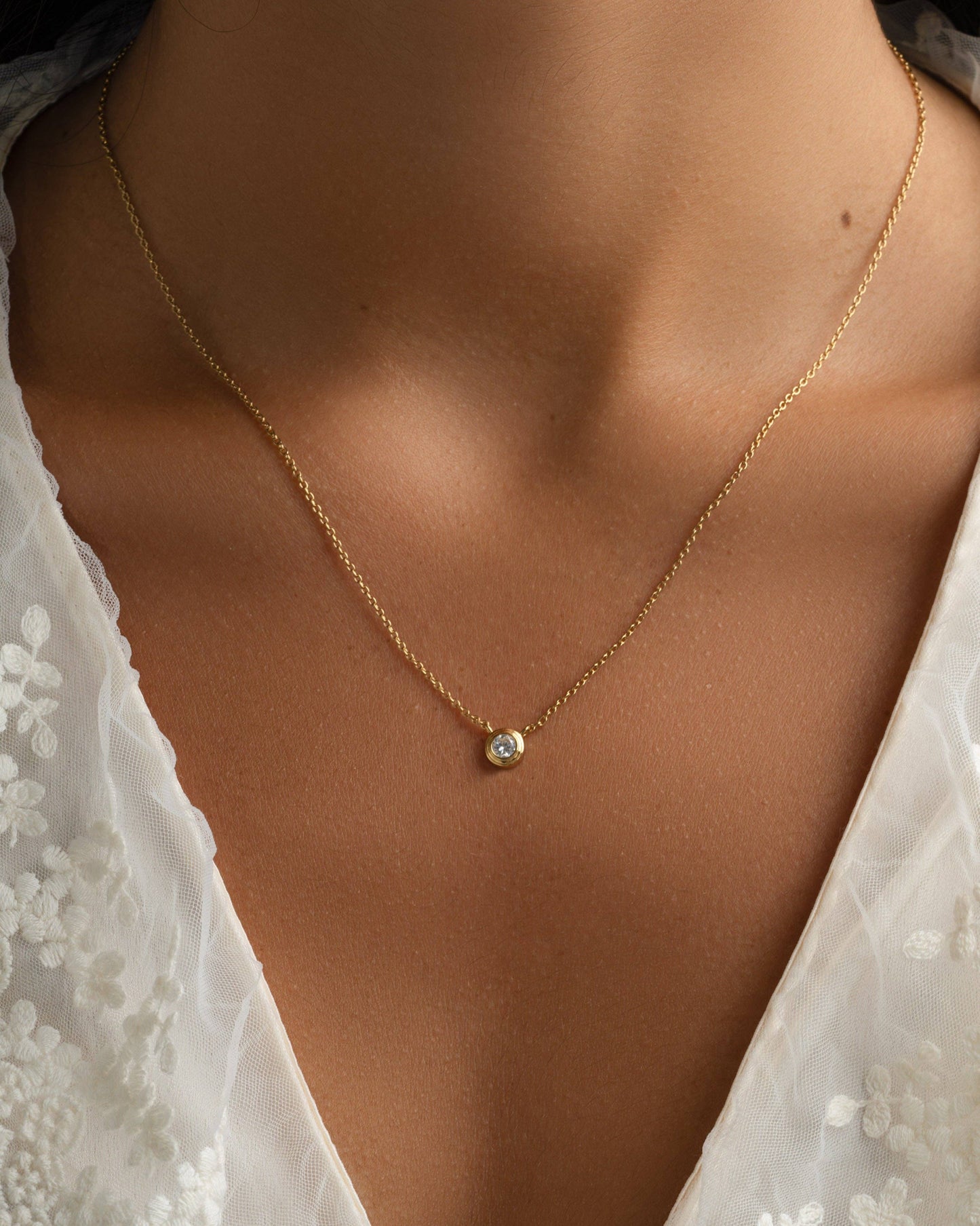 Tiny Bezel Necklace