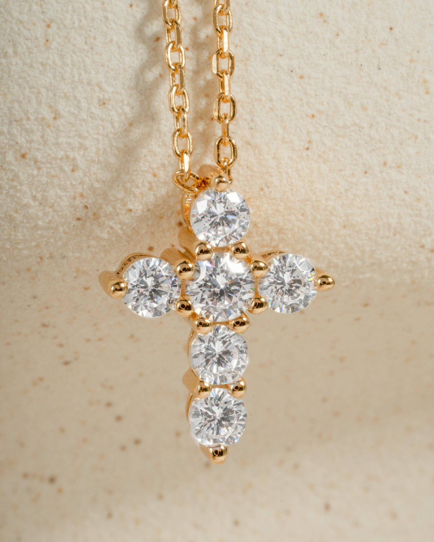 Small Studded Cross Necklace