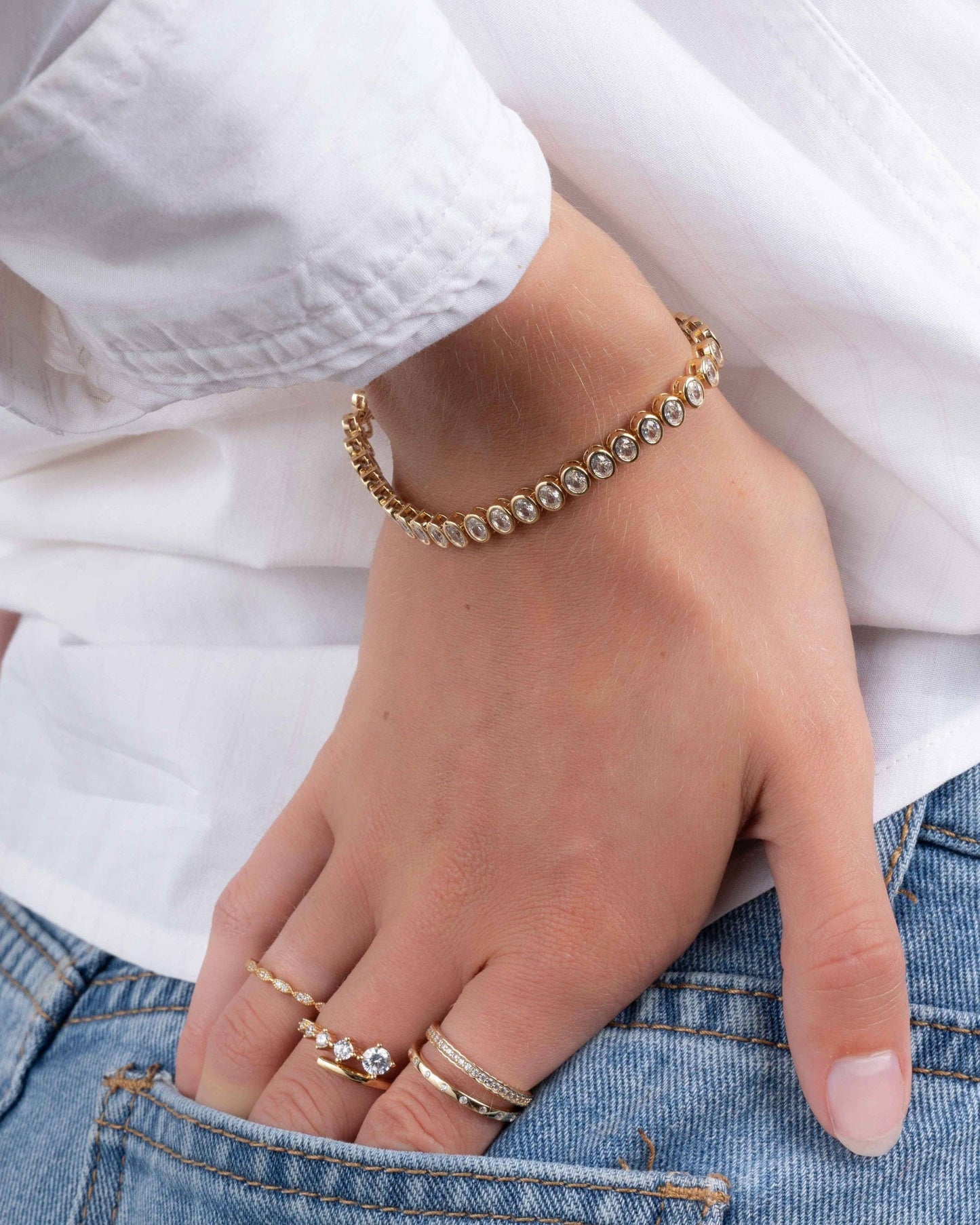 Oval Bezel Tennis Bracelet