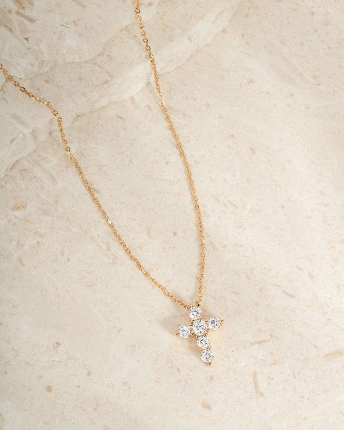 Small Studded Cross Necklace