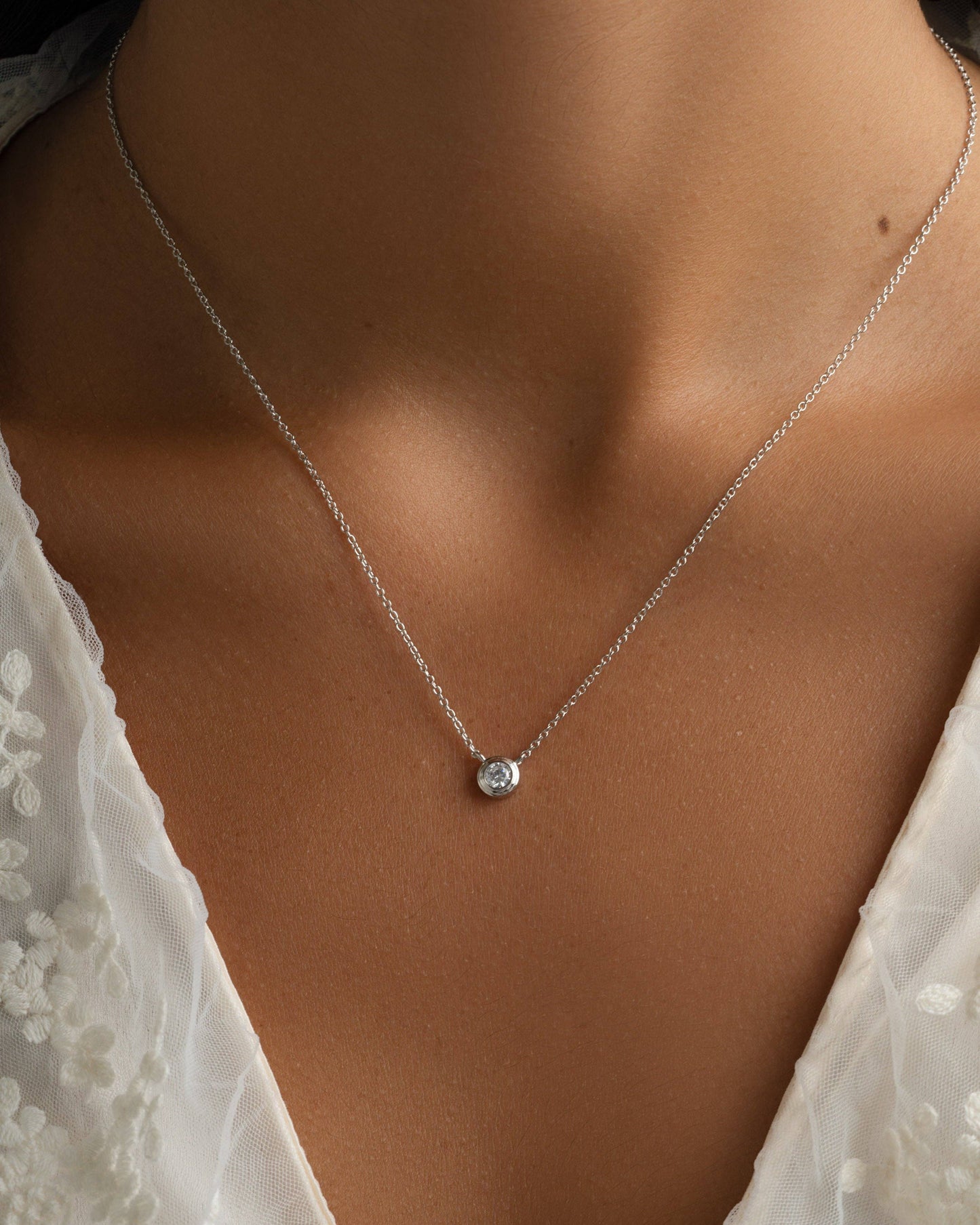 Tiny Bezel Necklace