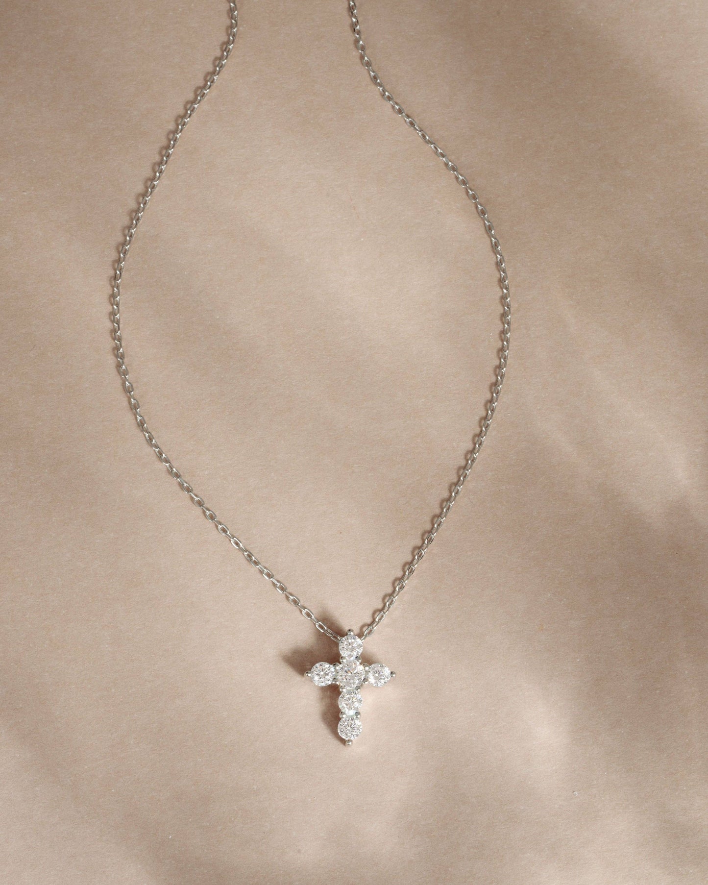 Small Studded Cross Necklace