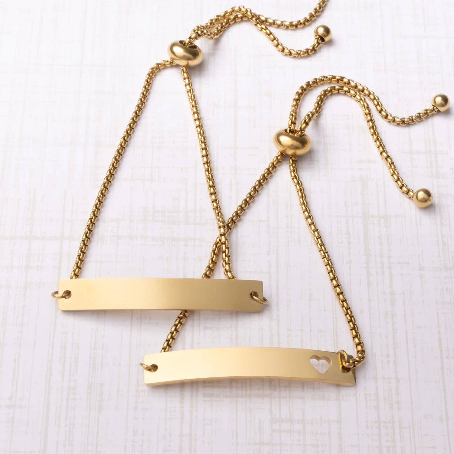 14K Gold Filled PLUS™ Adjustable Curved Blank Bar Bracelet