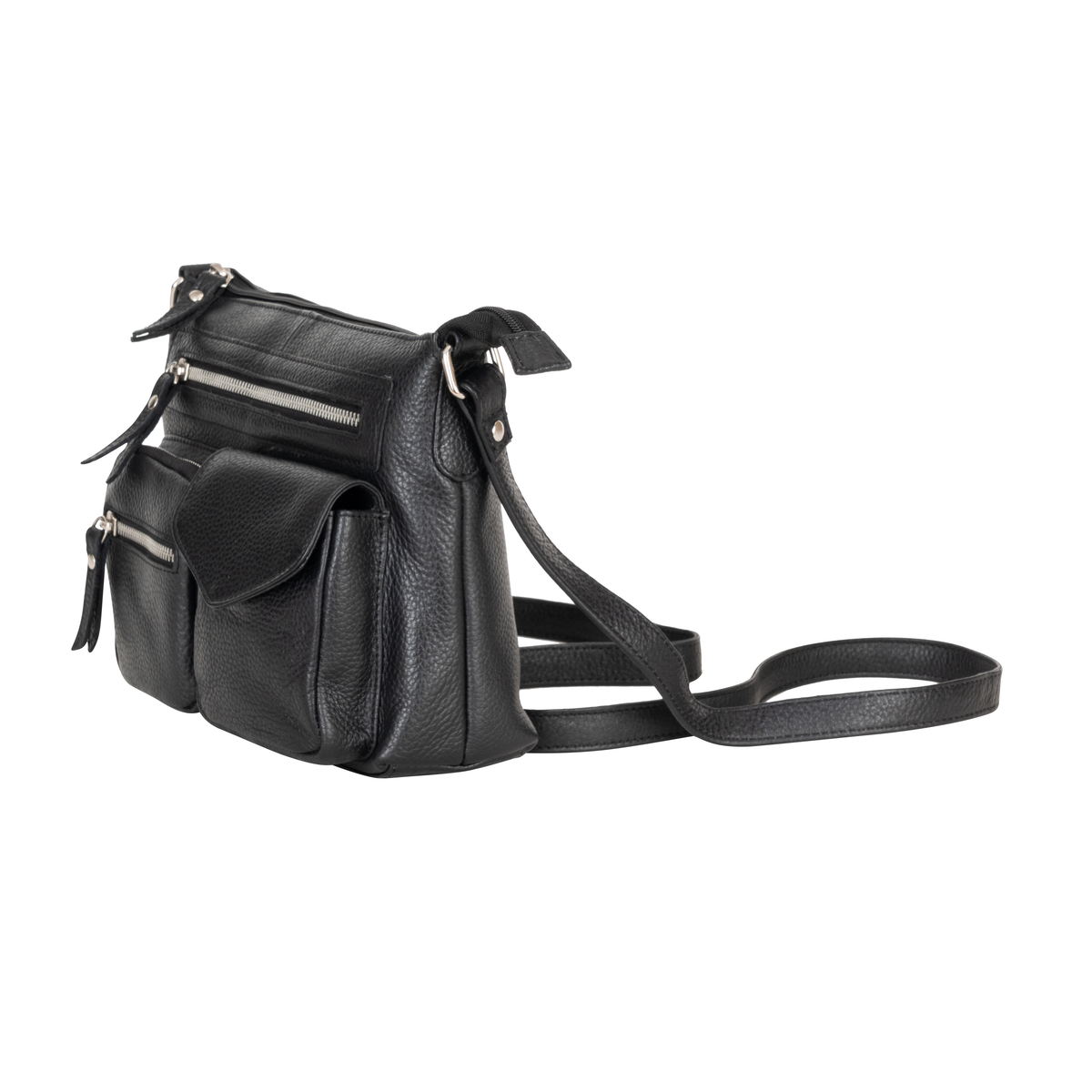 Mila Multi-Pocket Leather Crossbody Bag
