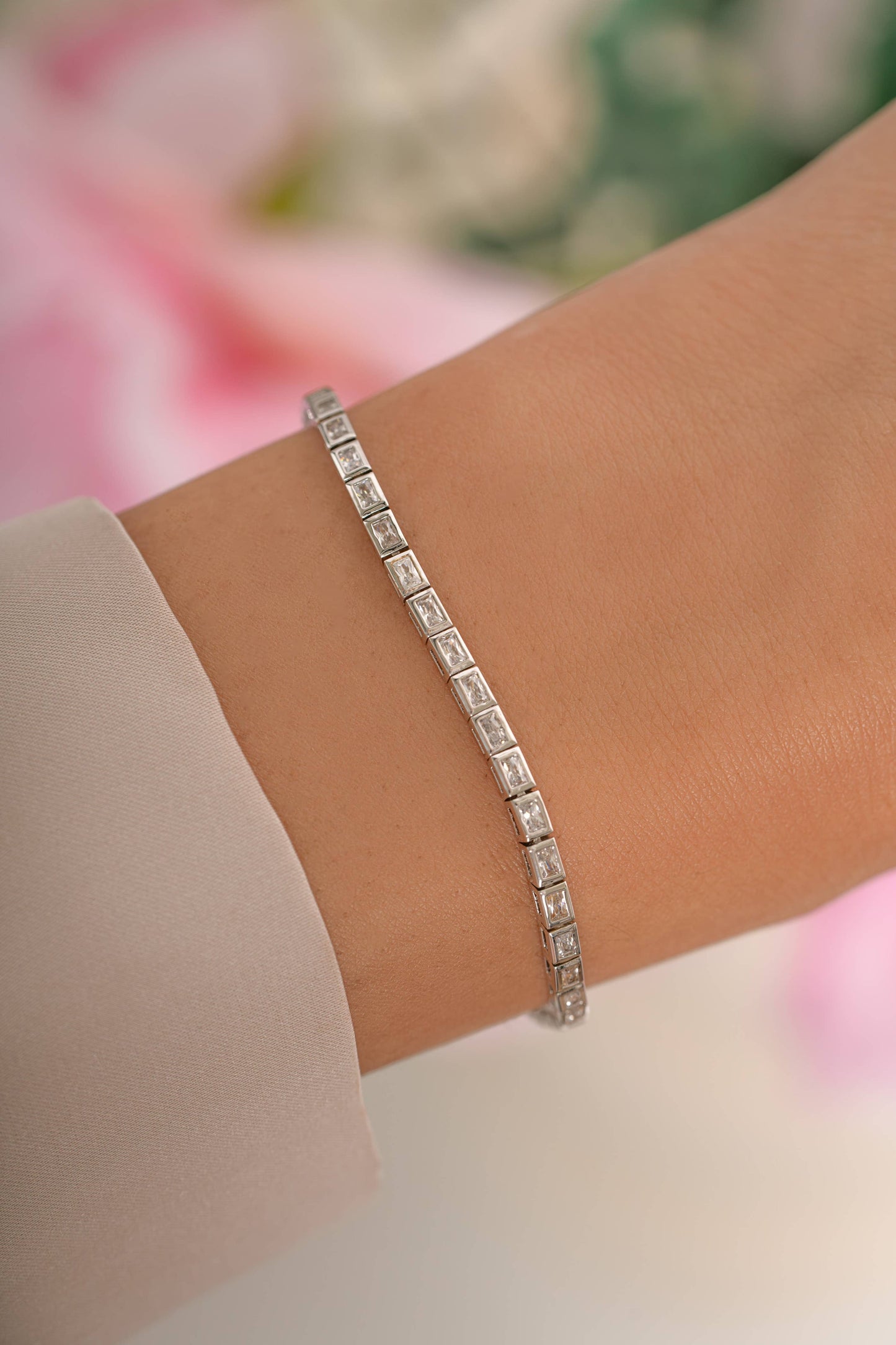 Bezeled Baguette Tennis Bracelet