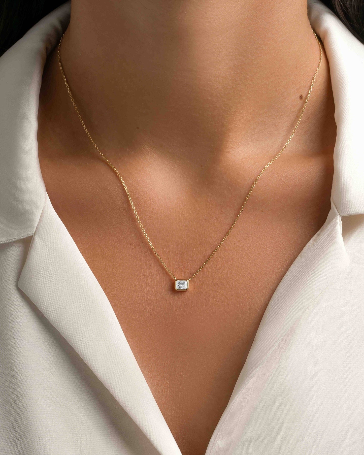 Radiant Bezel Necklace