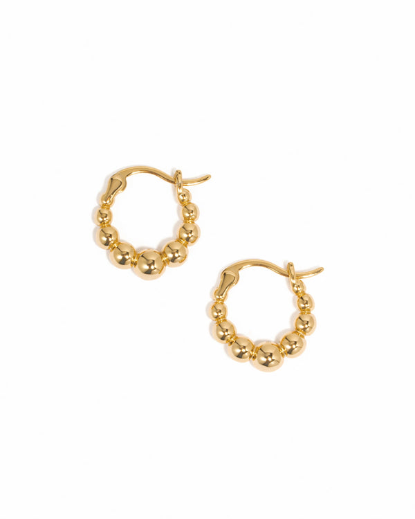 GRADUATED BEADED HOOP EARRINGS