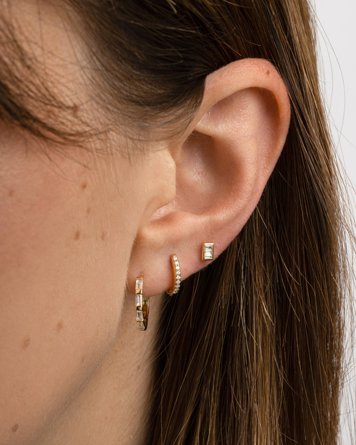 BAGUETTE HOOP EARRINGS