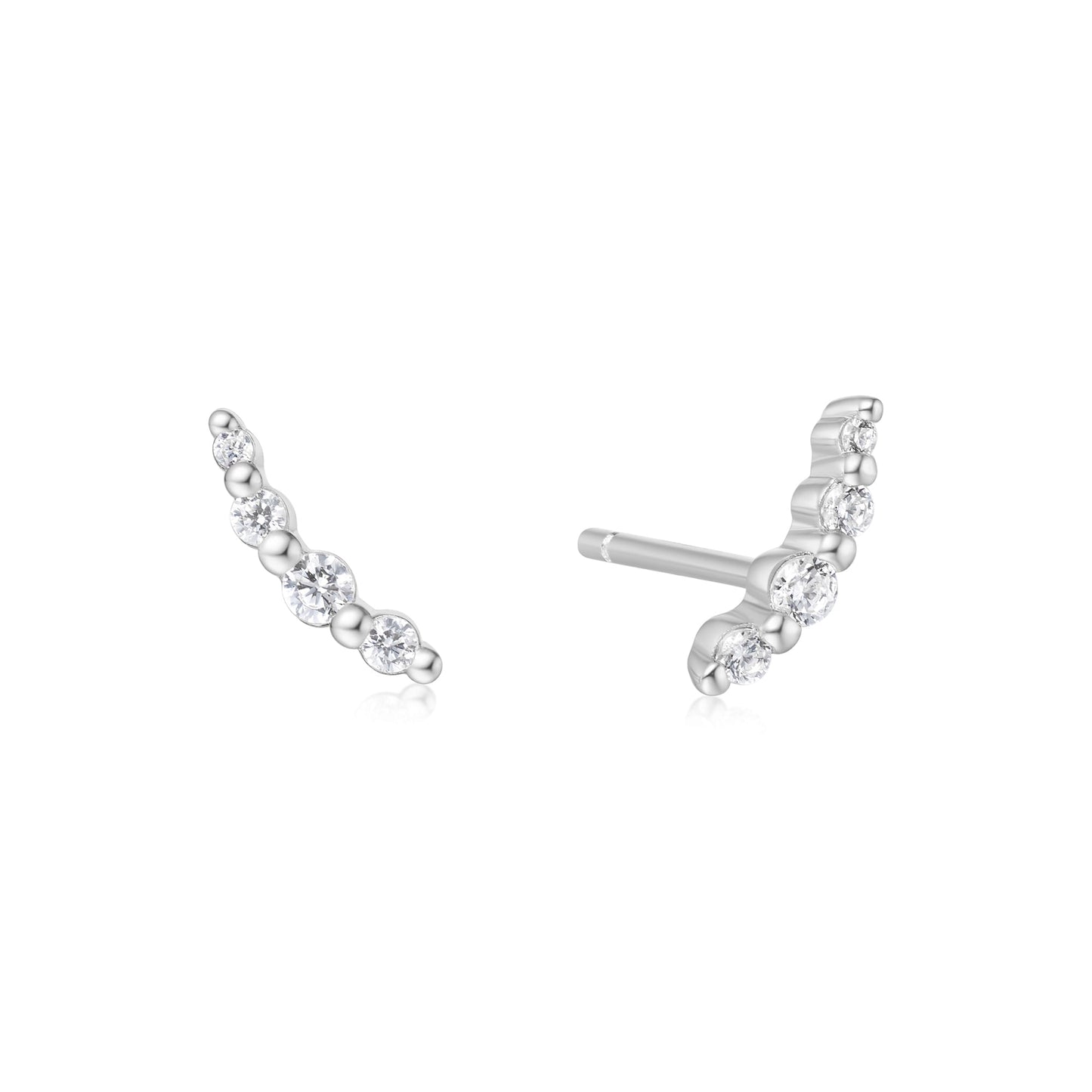 Bezel Beaded Stone Stud Earrings