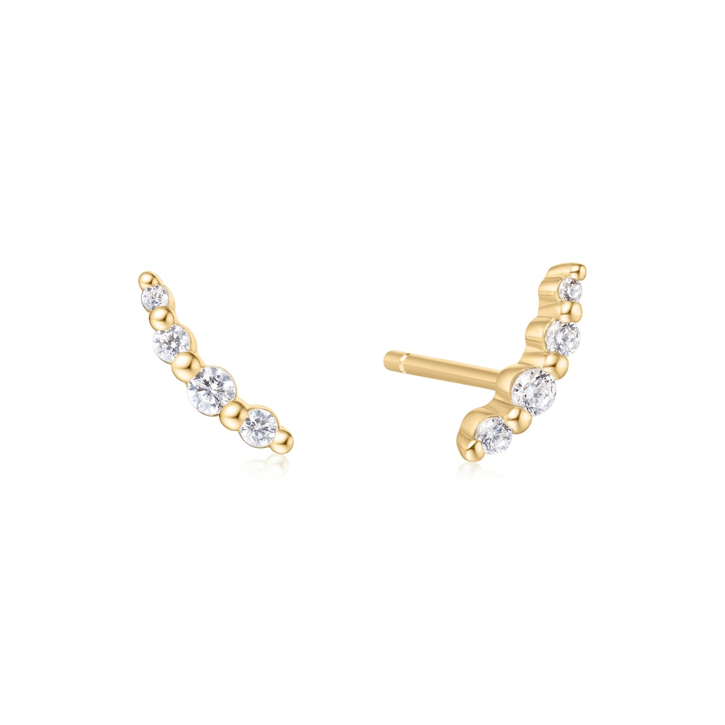 Bezel Beaded Stone Stud Earrings