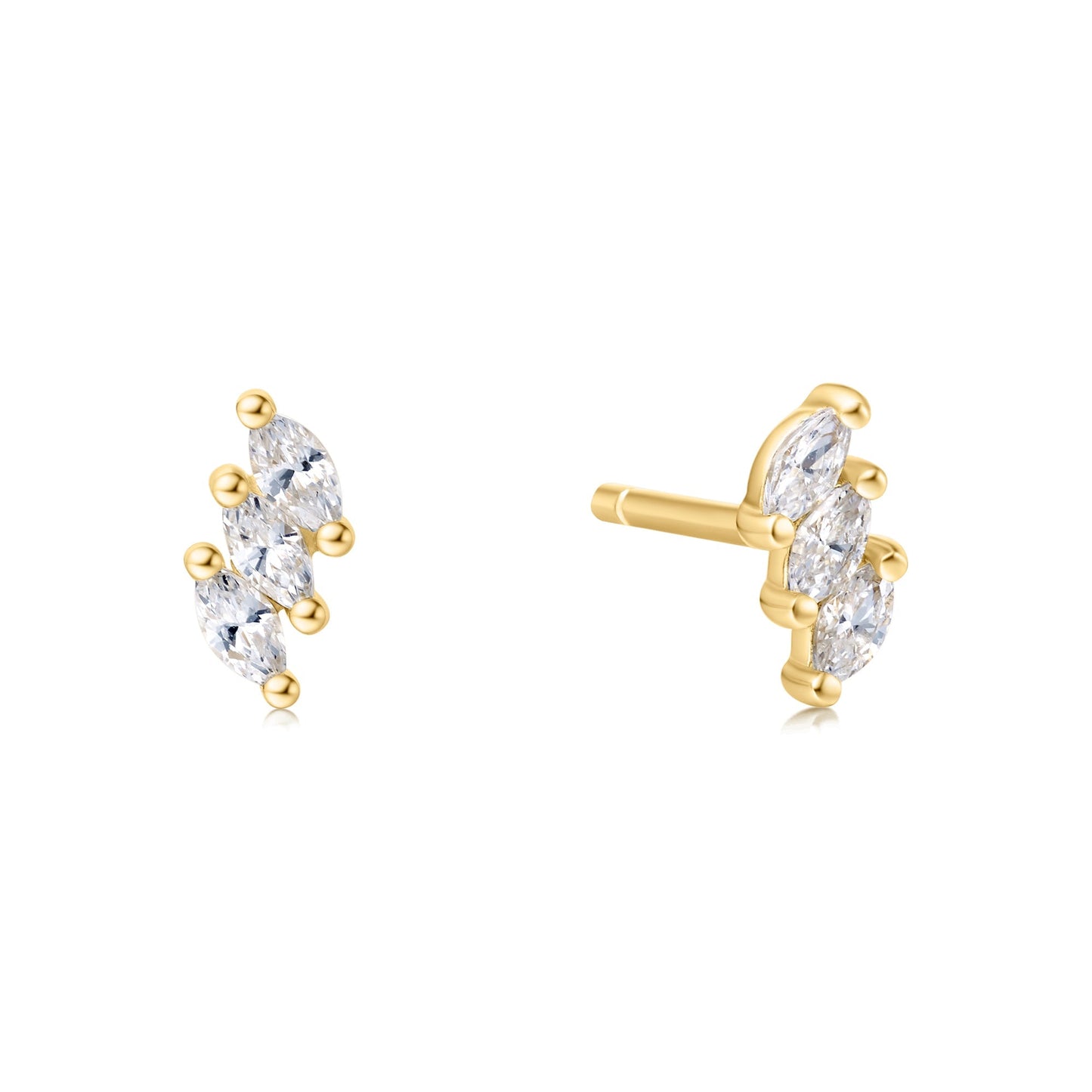 Triple Marquise Stud Earrings
