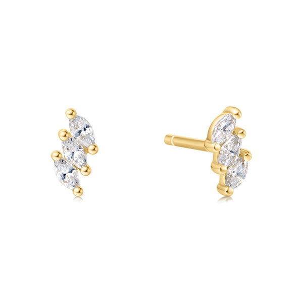 Triple Marquise Stud Earrings