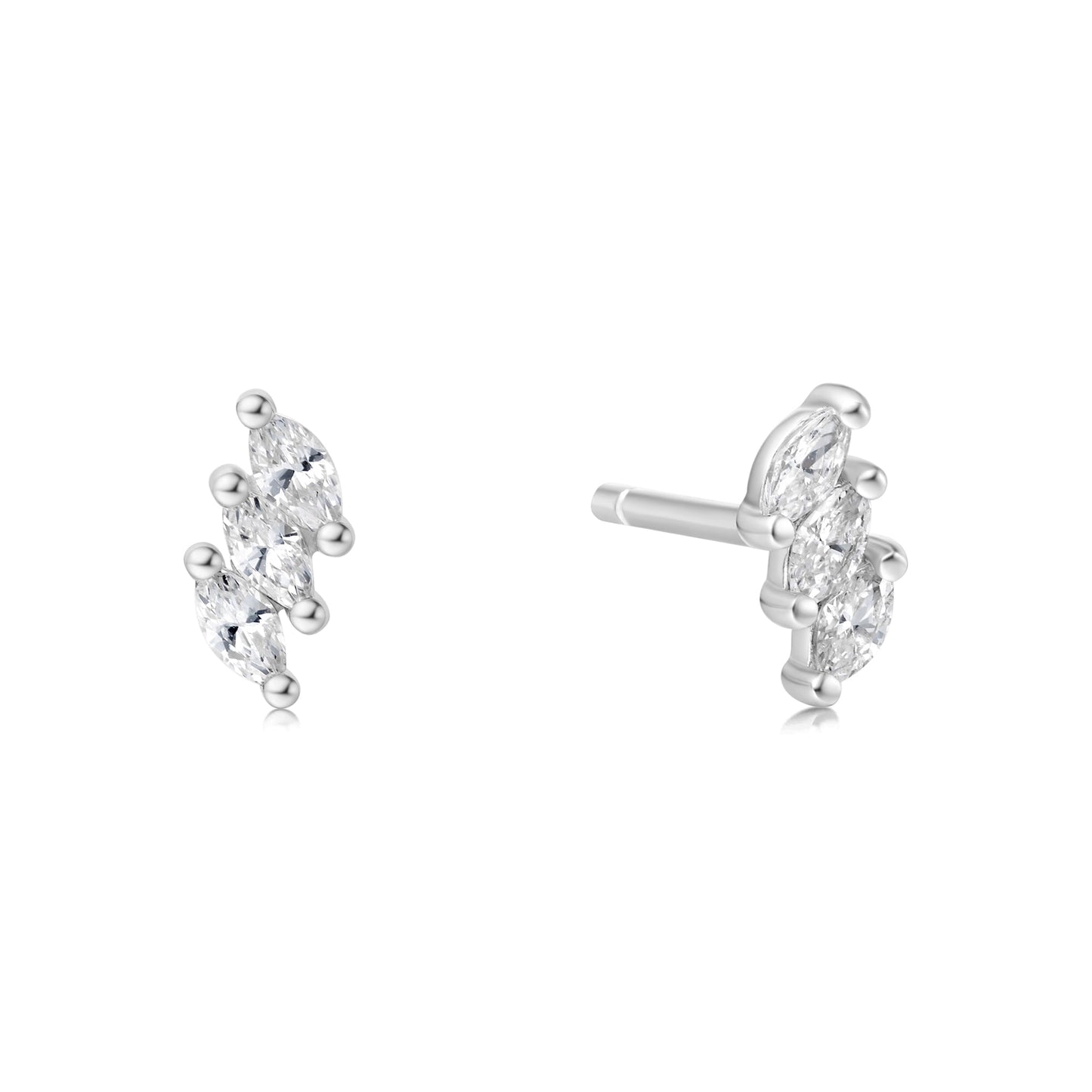 Triple Marquise Stud Earrings