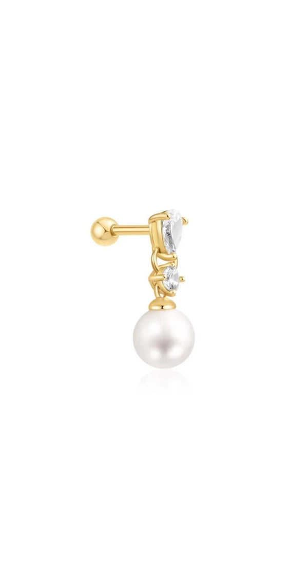 Pearl Dangling Barbell Single Earring