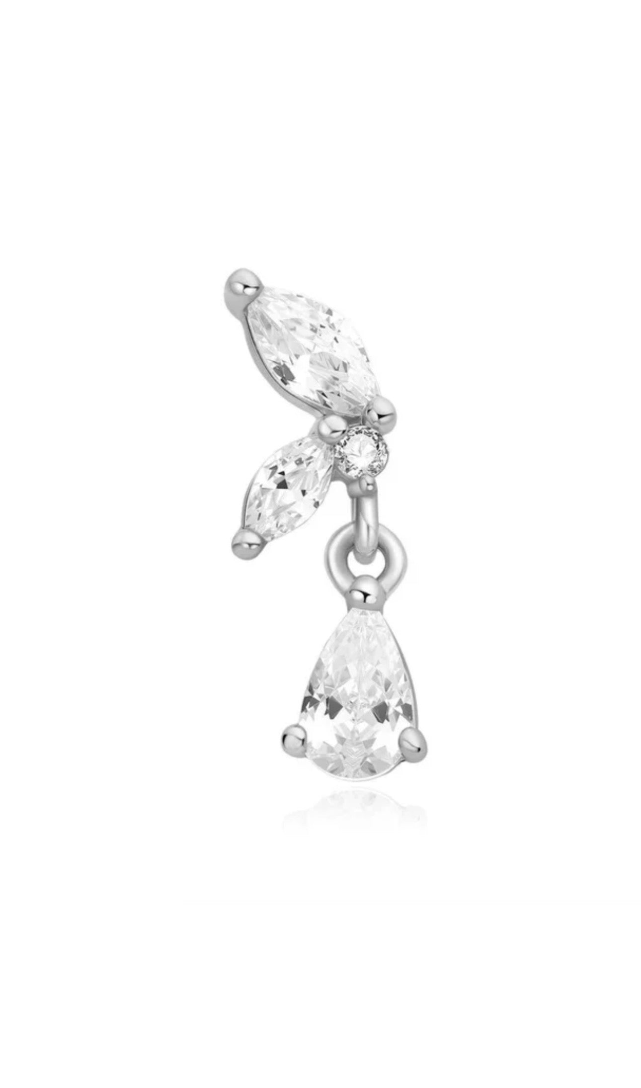 Marquise Dangle Barbell Single Earring