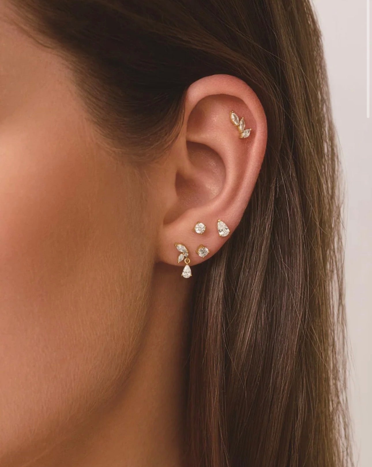 Marquise Dangle Barbell Single Earring