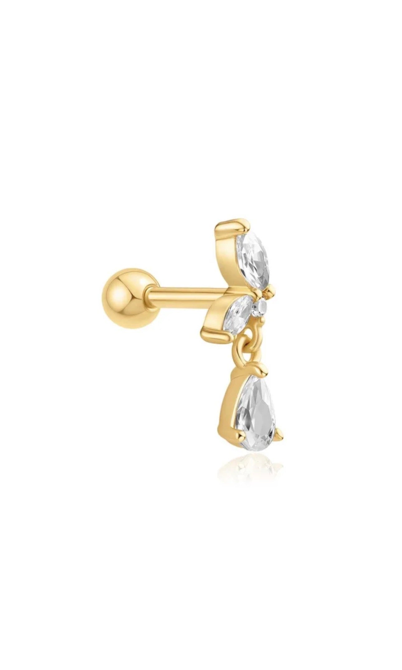 Marquise Dangle Barbell Single Earring