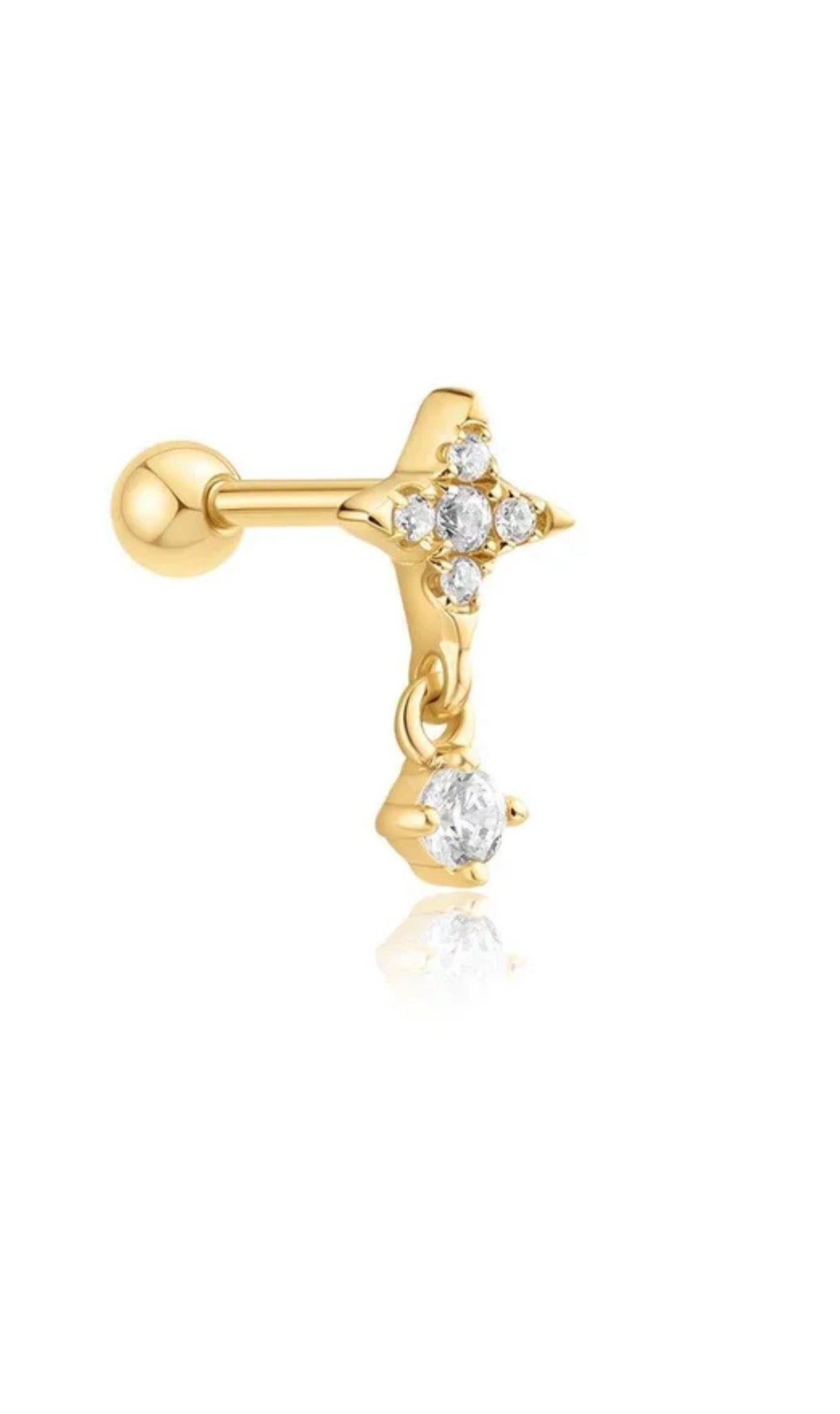 Star Dangle Barbell Single Earring