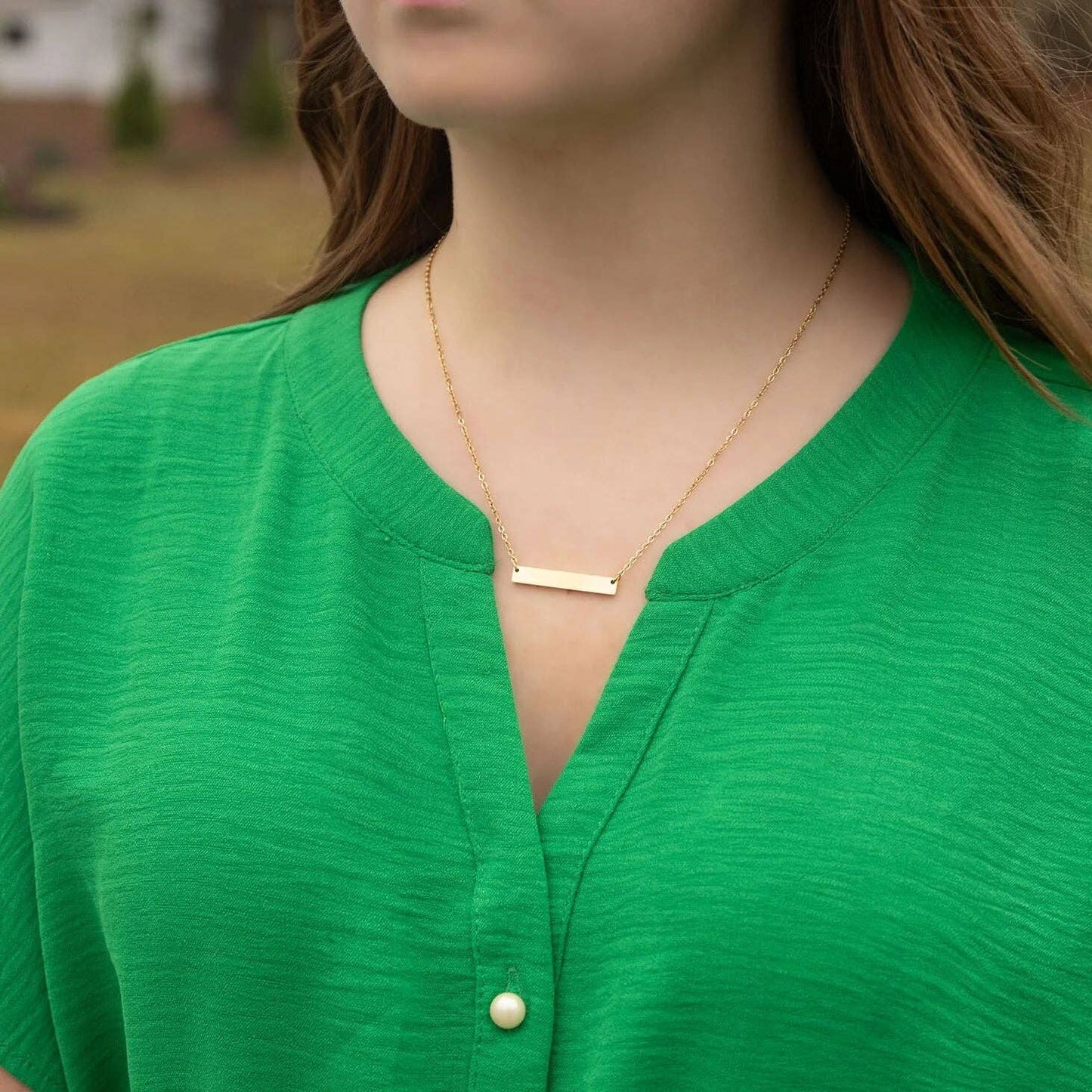 14K Gold Filled PLUS™ Blank Bar Necklace