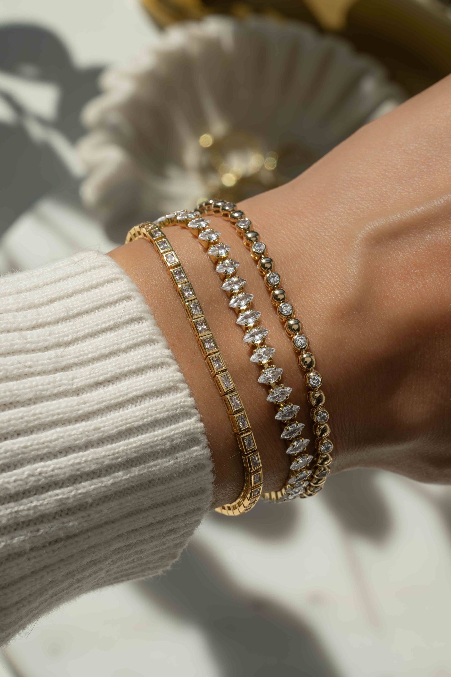 Bezeled Baguette Tennis Bracelet