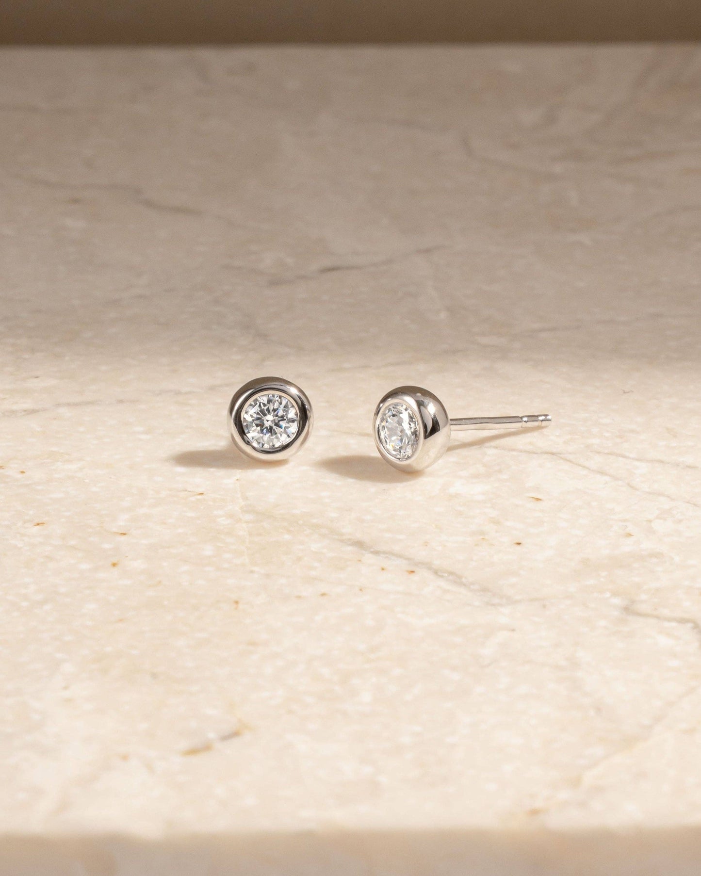 Diamond Bezel Dome Studs