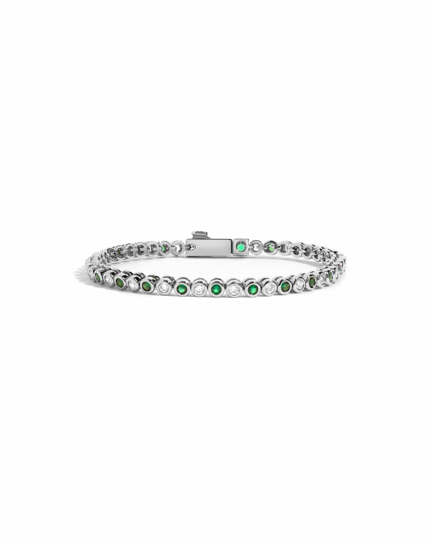 Charlie Emerald & CZ Tennis Bracelet