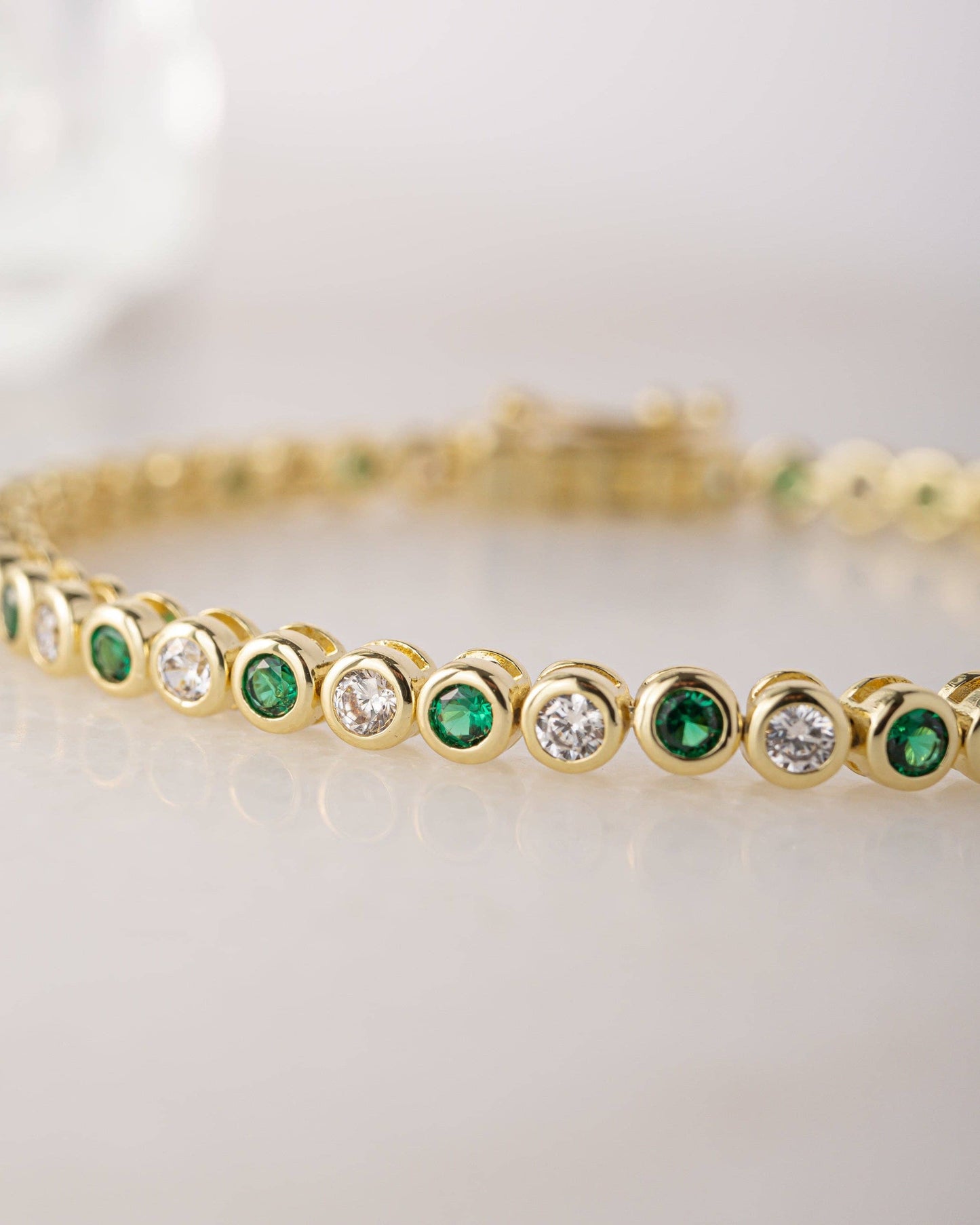 Charlie Emerald & CZ Tennis Bracelet