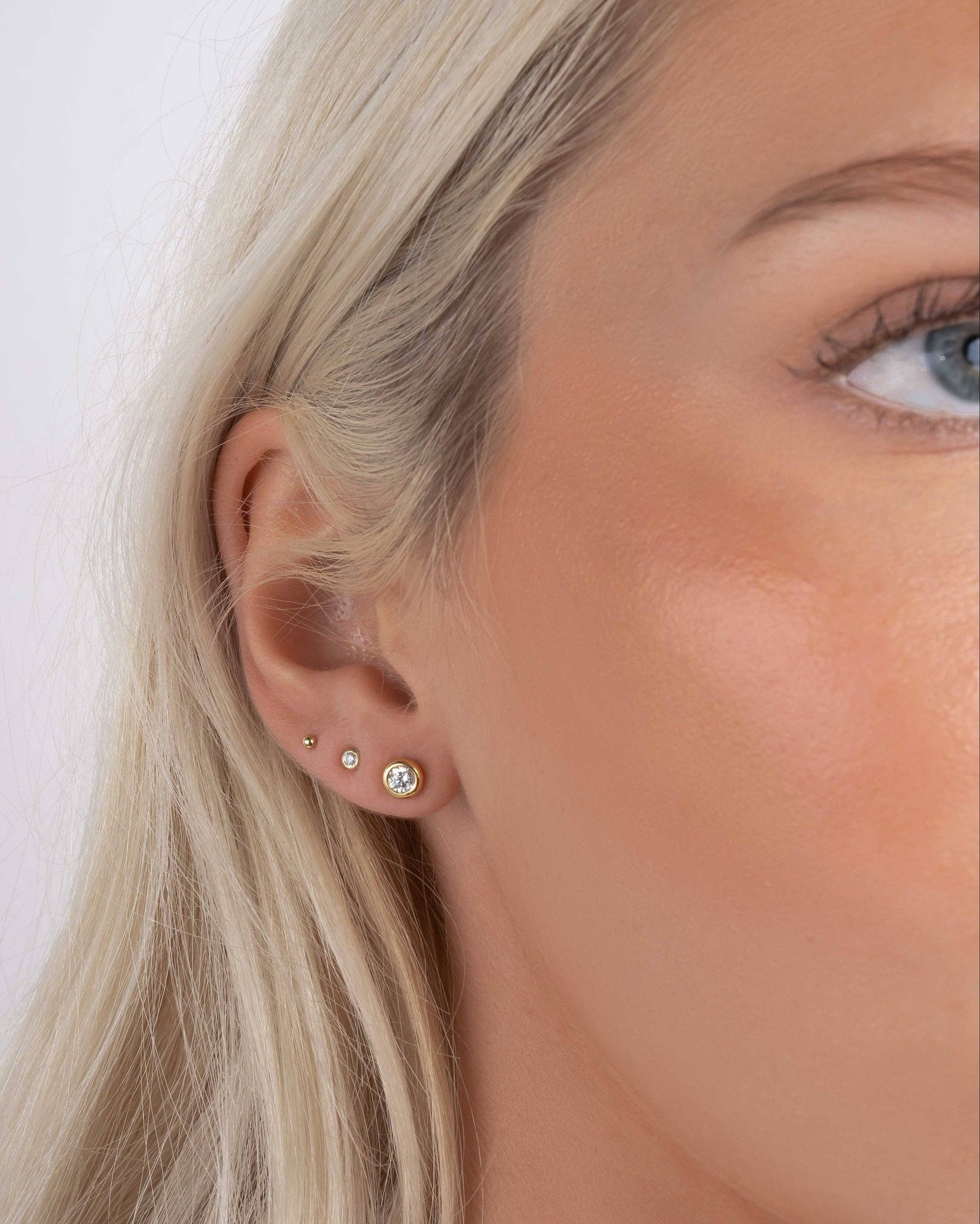 Diamond Bezel Dome Studs