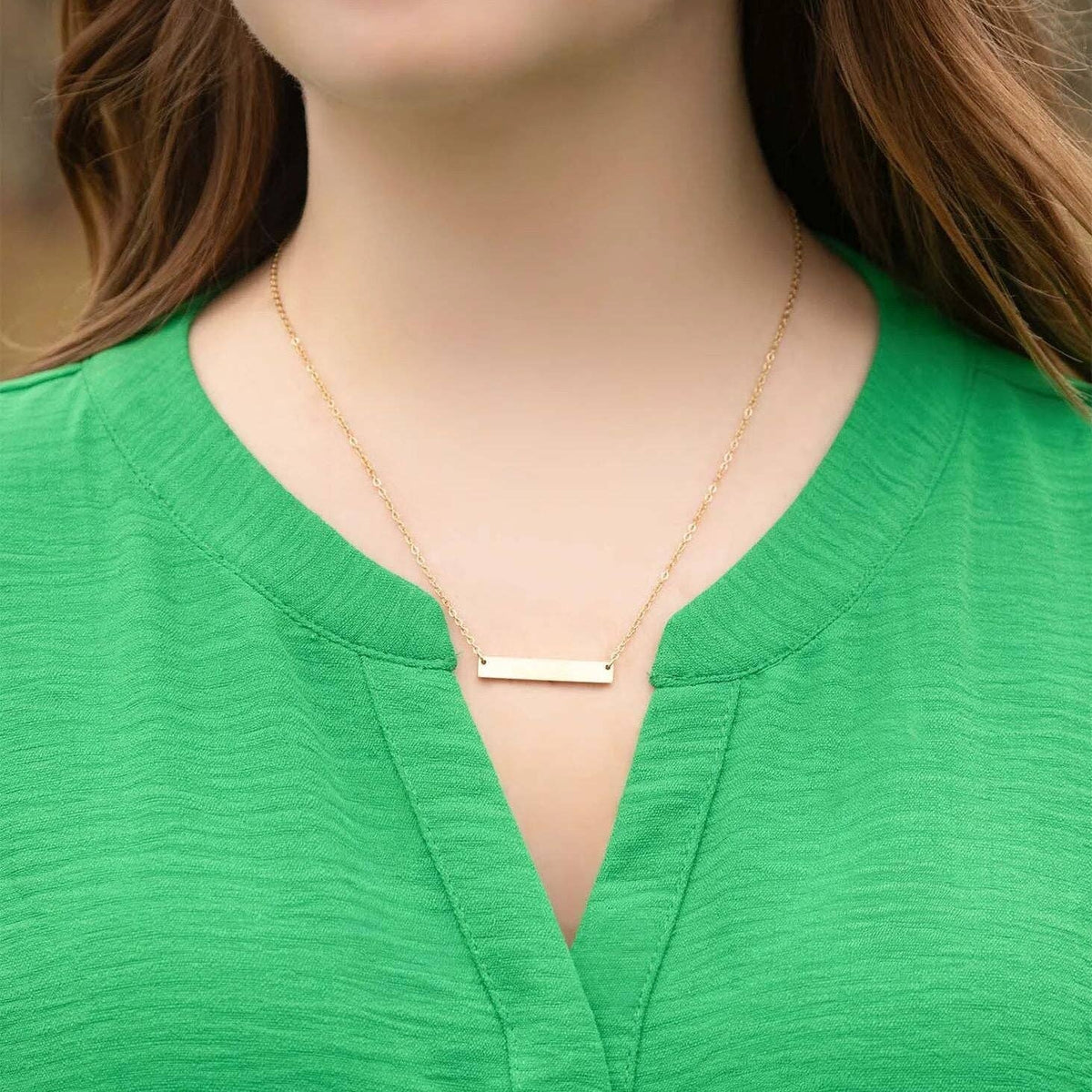 14K Gold Filled PLUS™ Blank Bar Necklace